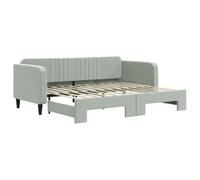 vidaXL Sofá Cama Nido Terciopelo Gris Claro 90x200 cm