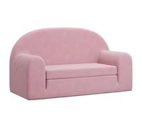vidaXL Sofá Cama para niños de 2 plazas Felpa Suave Rosa