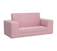 vidaXL Sofá Cama para niños de 2 plazas Felpa Suave Rosa