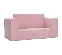 vidaXL Sofá Cama para niños de 2 plazas Felpa Suave Rosa