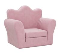 vidaXL Sofá Cama para niños Felpa Suave Rosa