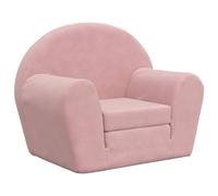 vidaXL Sofá Cama para Niños, Sillón con Reposabrazos, Mini Sofá Infantil, Sofá Cama para Dormitorio Sala de Juegos, Felpa Suave Rosa
