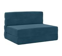 vidaXL Sofá Cama Plegable Azul 190 x 100 x 15 cm Terciopelo, Sofá Ajustable, Cama Convertible, Ahorra Espacio, Muebles Modernos, Funcional, Vida Urbana, Diseño Contemporáneo, Confort Interior