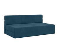vidaXL Sofá Cama Plegable Azul 203 x 152 x 15 cm Terciopelo, Sofá Ajustable, Cama Convertible, Ahorra Espacio, Muebles Modernos, Funcional, Vida Urbana, Diseño Contemporáneo, Confort Interior