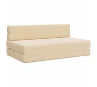 vidaXL Sofá Cama Plegable Crema 203 x 152 x 15 cm Tela de Pana, Sofá Ajustable, Cama Convertible, Ahorra Espacio, Muebles Modernos, Funcional, Vida Urbana, Diseño Contemporáneo, Confort Interior