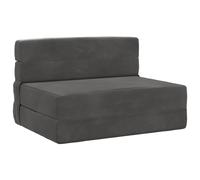 vidaXL Sofá Cama Plegable Gris Oscuro 190 x 100 x 15 cm Terciopelo, Sofá Ajustable, Cama Convertible, Ahorra Espacio, Muebles Modernos, Funcional, Vida Urbana, Diseño Contemporáneo, Confort Interior