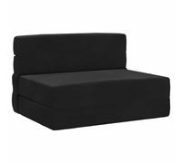 vidaXL Sofá Cama Plegable Negro 190 x 100 x 15 cm Terciopelo, Sofá Ajustable, Cama Convertible, Ahorra Espacio, Muebles Modernos, Funcional, Vida Urbana, Diseño Contemporáneo, Confort Interior