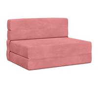 vidaXL Sofá Cama Plegable Rosa 190 x 100 x 15 cm Terciopelo, Sofá Ajustable, Cama Convertible, Ahorra Espacio, Muebles Modernos, Funcional, Vida Urbana, Diseño Contemporáneo, Confort Interior