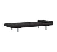 Sofá Cama Con Dos Cojines Cuero Artificial Ajustable Negro 168 X 77 X (61,5 / 64 / 66) Cm Vidaxl