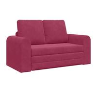 vidaXL Sofá Cama Rojo 2 en 1 | Loveseat Compacto para Interiores, Sillón Multifuncional y Cómodo, Diseño Moderno y Elegante, Ideal para la Sala de Estar, Asiento Ergonómico para 3 Personas, Resisten