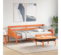 vidaXL Sofá Cama, Somier de Listones de Invitados, Estructura de Cama, Mueble para Salón Dormitorio, Madera Maciza de Pino Marrón Cera 90x200 cm