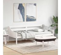 vidaXL Sofá Cama, Somier de Listones de Invitados, Estructura de Cama, Mueble para Salón Dormitorio, Madera Maciza de Pino Blanco 90x200 cm