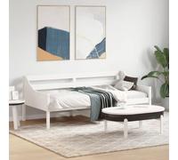 vidaXL Sofá Cama, Somier de Listones de Invitados, Estructura de Cama, Mueble para Salón Dormitorio, Madera Maciza de Pino Blanco 90x190 cm