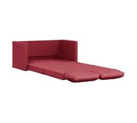 Vidaxl sofá cama suelo 2 en 1 cuero sintético rojo tinto 112x174x55 cm