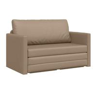 vidaXL Sofá Cama Suelo Cappuccino 2 en 1 Loveseat Cuero Sintético Diseño Compacto Moderno Muebles para Sala de Estar Sofá de Dos Plazas Espacios Reducidos