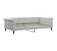 vidaXL Sofá Cama Terciopelo Gris Claro 100x200 cm, Cama de Invitados, sofá, sofá Cama Individual, sofá Cama cómodo, sofá para Dormir