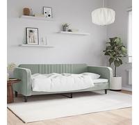vidaXL Sofá Cama Terciopelo Gris Claro 100x200 cm, Cama de Invitados, sofá, sofá Cama Individual, sofá Cama cómodo, sofá para Dormir