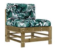 Vidaxl sofá central con cojines madera de pino impregnada