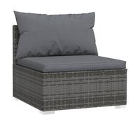 Vidaxl sofá central de jardín con cojines ratán sintético gris