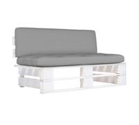 Vidaxl sofá central de palés para jardín madera pino impregnada blanco