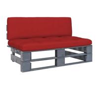 vidaXL Sofá Central de Palés para Jardín Mobiliario Muebles Exterior Patio Terraza Hogar Silla Asiento Suave Robusto Gris Madera Pino Impregnada