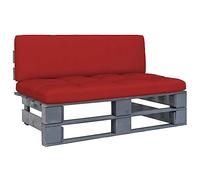 vidaXL Sofá Central de Palés para Jardín Mobiliario Muebles Exterior Patio Terraza Hogar Silla Asiento Suave Robusto Gris Madera Pino Impregnada