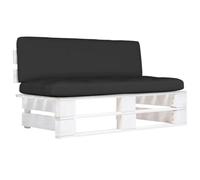 vidaXL Sofá Central de Palés para Jardín Mobiliario Muebles Exterior Patio Terraza Hogar Silla Asiento Suave Robusto Blanco Madera Pino Impregnada