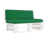 Vidaxl sofá central de palets de jardín madera pino impregnada blanca