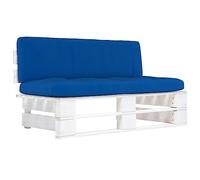 vidaXL Sofá Central de Palés para Jardín Mobiliario Muebles Exterior Patio Terraza Hogar Silla Asiento Suave Robusto Blanco Madera Pino Impregnada