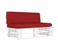 Vidaxl sofá central de palets de jardín madera pino impregnada blanca