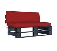 Vidaxl sofá central de palets de jardín madera pino impregnada negro