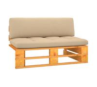 Vidaxl sofá central palets jardín madera pino impregnada marrón miel