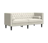 vidaXL Sofá Chesterfield 2 plazas con Cojines Terciopelo Blanco Crema, sofá, sofá de 2 plazas, sofá de Dos plazas de Terciopelo, sofá de Dos plazas