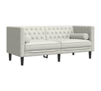 vidaXL Sofá Chesterfield 2 plazas con Cojines Terciopelo Blanco Crema, sofá, sofá de 2 plazas, sofá de Dos plazas de Terciopelo, sofá de Dos plazas