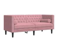 vidaXL Sofá Chesterfield 2 plazas con Cojines Terciopelo Rosa, sofá, sofá de 2 plazas, sofá de Dos plazas de Terciopelo, sofá de Dos plazas