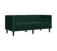 vidaXL Sofá Chesterfield 2 plazas con Cojines Terciopelo Verde Oscuro, sofá, sofá de 2 plazas, sofá de Dos plazas de Terciopelo, sofá de Dos plazas