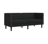 vidaXL Sofá Chesterfield Cuero artificial negro de 2 plazas