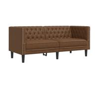 Vidaxl sofá chesterfield de 2 plazas piel de ante sintético marrón