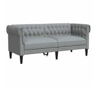 vidaXL Sofá Chesterfield de 2 plazas Tela Gris Claro