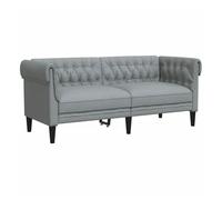 vidaXL Sofá Chesterfield de 2 plazas Tela Gris Claro