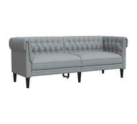 vidaXL Sofá Chesterfield de 3 plazas Tela Gris Claro