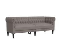 Vidaxl sofá chesterfield de 3 plazas tela gris taupe
