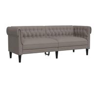 vidaXL Sofá Chesterfield de 3 plazas Tela Gris Taupe