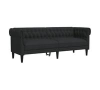 vidaXL Sofá Chesterfield de 3 plazas en tela negra