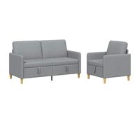 VidaXL Sofá con almacenamiento 2 piezas gris claro poliéster, sofá moderno, cómodo con almacenamiento, cojines de espuma, fundas extraíbles, estilo limpio