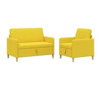 VidaXL - Sofá con almacenamiento (2 unidades), color amarillo claro poliéster, sofá moderno, cómodo con almacenamiento, cojines de espuma, fundas extraíbles, estilo limpio