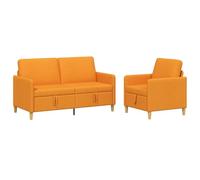 VidaXL - Sofá con almacenamiento (2 unidades, color amarillo oscuro, poliéster, sofá moderno, cómodo con almacenamiento, cojines de espuma, fundas extraíbles, estilo limpio
