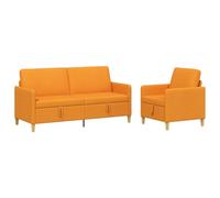 VidaXL - Sofá con almacenamiento (2 unidades, color amarillo oscuro, poliéster, sofá moderno, cómodo con almacenamiento, cojines de espuma, fundas extraíbles, estilo limpio