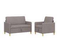 VidaXL - Sofá con almacenamiento (2 unidades), color gris pardo poliéster, sofá moderno, cómodo con almacenamiento, cojines de espuma, fundas extraíbles, estilo limpio