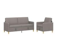 VidaXL - Sofá con almacenamiento (2 unidades), color gris pardo poliéster, sofá moderno, cómodo con almacenamiento, cojines de espuma, fundas extraíbles, estilo limpio